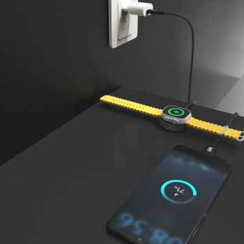  2w1 Kabel przewód z ładowarką do Apple Watch + wtyczka USB-C PD 60W - czarna - zdj. dodatkowe 4