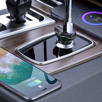  Ładowarka samochodowa R78 78W USB-C PD / 2xUSB-A QC - czarna - zdj. dodatkowe 4