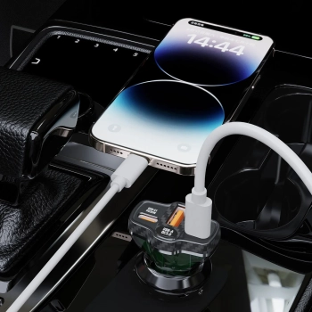  Ładowarka samochodowa R78 78W USB-C PD / 2xUSB-A QC - czarna - zdj. dodatkowe 6