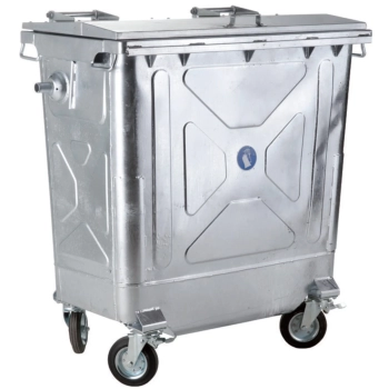 Metalowy stalowy kontener na odpady śmieci popiół ogniotrwały EN 840-2 770L