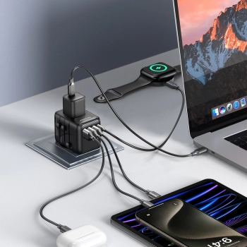  Ładowarka adapter podróżny uniwersalny 17W EU / US / UK / JP / AU / CN - czarny - zdj. dodatkowe 9