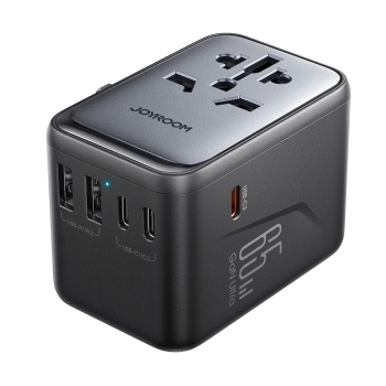 Ładowarka adapter podróżny uniwersalny 65W EU / US / JP / AU / UK / CN - czarny