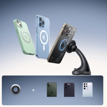  Uchwyt samochodowy magnetyczny na telefon na szybę kokpit - czarny - zdj. dodatkowe 8