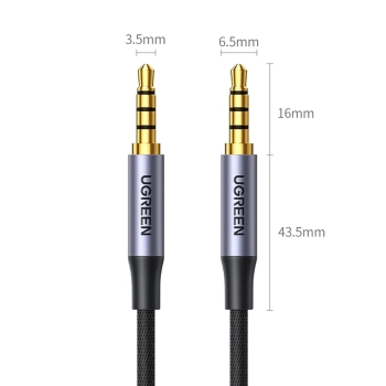  Kabel przewód audio mini jack 3.5mm - mini jack 3.5mm 1m - szary - zdj. dodatkowe 1