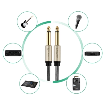  Kabel przewód audio mono TS jack 6.35mm - jack 6.35mm 1m - szary - zdj. dodatkowe 3