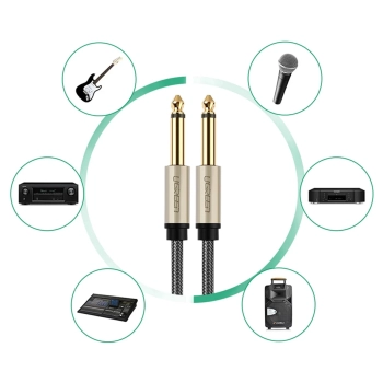  Kabel przewód audio mono TS jack 6.35mm - jack 6.35mm 3m - szary - zdj. dodatkowe 3