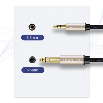  Kabel przewód audio TRS mini jack 3.5mm - jack 6.35mm 5m - szary - zdj. dodatkowe 6