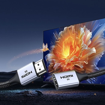  Kabel przedłużacz przewód HDMI (męski) / HDMI (żeński) 8K 15cm - szary - zdj. dodatkowe 5