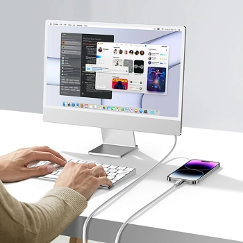  Kabel przewód w oplocie USB-A - iPhone Lightning MFi 2m - srebrny - zdj. dodatkowe 4