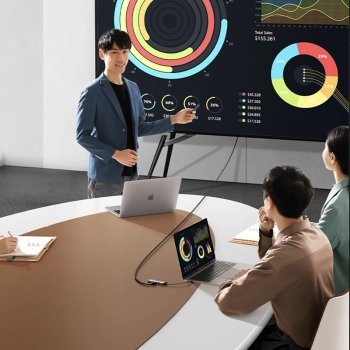  HUB Adapter USB-C - 3x USB-A 3.0 / HDMI / VGA / RJ45 / czytnik kart SD / TF / USB-C PD - szary - zdj. dodatkowe 3