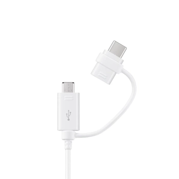 Kabel przewód Samsung Combo USB-A - micro USB i USB-C 1.5m - biały