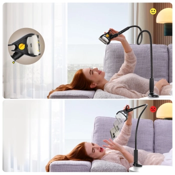  Uchwyt na telefon biurkowy z elastycznym ramieniem typu gęsia szyja - czarna - zdj. dodatkowe 10