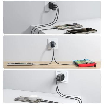  Ładowarka sieciowa USB-C i USB-A 25W SFC PPS PD - czarna - zdj. dodatkowe 10