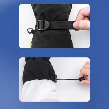  Rękawiczki narciarskie wodoodporne dotykowe do telefonu Finger Style rozmiar M - czarne - zdj. dodatkowe 3