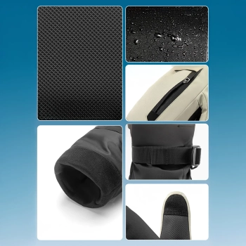  Rękawiczki narciarskie bez palców Full Length rozmiar M wodoodporne - beżowe - zdj. dodatkowe 4