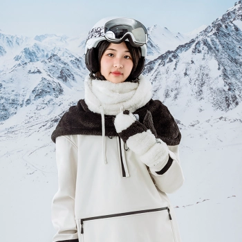  Ciepła kominiarka zimowa z futerka Panda dla dzieci i dorosłych rozmiar L - czarna/biała - zdj. dodatkowe 7