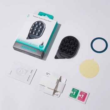  Uchwyt magnetyczny na smartfona z przyssawkami na lustro szybę - czarny - zdj. dodatkowe 2