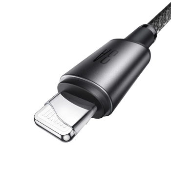  Kabel przewód USB-A - iPhone Lightning z organizerem uchwytem magnetycznym 1.2m - szary - zdj. dodatkowe 4