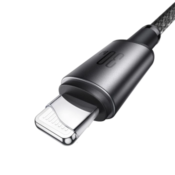  Kabel przewód USB-C - iPhone Lightning z organizerem uchwytem magnetycznym 1.2m - szary - zdj. dodatkowe 1