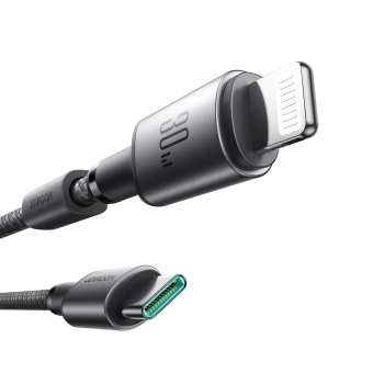  Kabel przewód USB-C - iPhone Lightning z organizerem uchwytem magnetycznym 1.2m - szary - zdj. dodatkowe 3