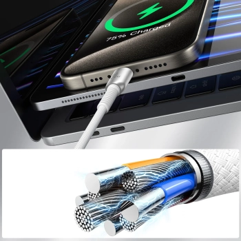  Kabel przewód Cutting-Edge Series 30W USB-C - iPhone Lightning 1.2m - szary - zdj. dodatkowe 9