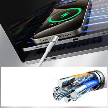  Kabel przewód Cutting-Edge Series 60W USB-C - USB-C 1.2m - szary - zdj. dodatkowe 10