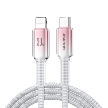 Kabel przewód Crystal-Clear Series 30W USB-C - iPhone Lightning 1.2m - biały