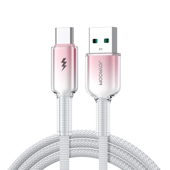 Kabel przewód Crystal-Clear Series 3A USB-A - USB-C 1.2m - biały