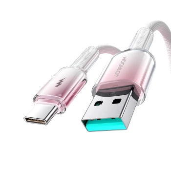  Kabel przewód Crystal-Clear Series 3A USB-A - USB-C 1.2m - biały - zdj. dodatkowe 1