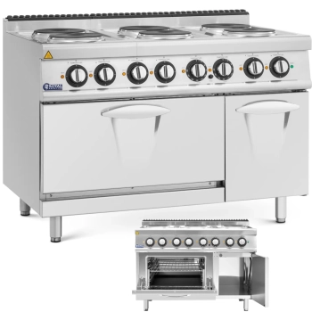 Kuchnia elektryczna z piekarnikiem szafką 6 palników 400 V 19.1 kW