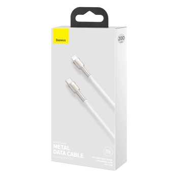  Kabel przewód do iPhone USB-C - Lightning Series Metal Data 20W PD 2m - biały - zdj. dodatkowe 5