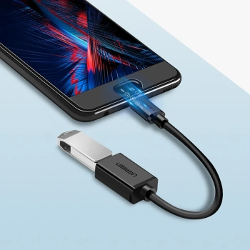  Przejściówka adapter micro USB (męski) - USB-A (żeński) OTG płaski 0.15m - czarny - zdj. dodatkowe 4