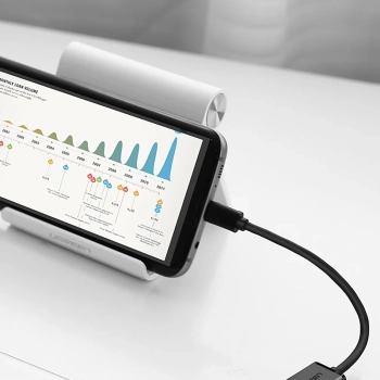  Przejściówka adapter micro USB (męski) - USB-A (żeński) OTG płaski 0.15m - czarny - zdj. dodatkowe 5