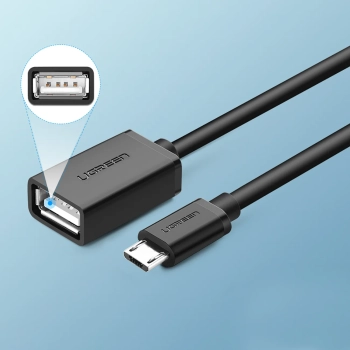  Przejściówka adapter micro USB (męski) - USB-A (żeński) OTG płaski 0.15m - czarny - zdj. dodatkowe 8
