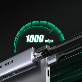  5w1 HUB Adapter USB-A 3.0 - RJ45 / 3x USB-A 3.0 / micro USB - szary - zdj. dodatkowe 4