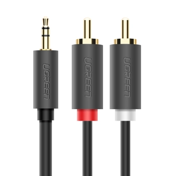  Kabel przewód audio 3.5mm minijack (męski) - 2RCA (męski) 3m - szary - zdj. dodatkowe 1