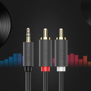  Kabel przewód audio 3.5mm minijack (męski) - 2RCA (męski) 3m - szary - zdj. dodatkowe 8