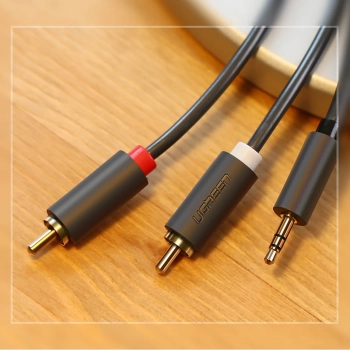  Kabel przewód audio 3.5mm minijack (męski) - 2RCA (męski) 2m - szary - zdj. dodatkowe 10
