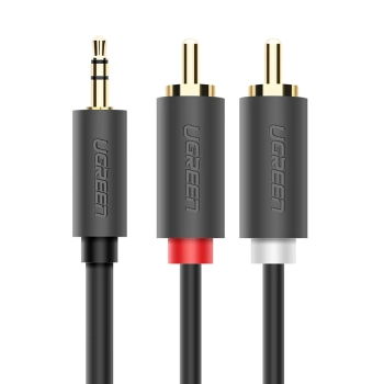  Kabel przewód audio 3.5mm minijack (męski) - 2RCA (męski) 5m - szary - zdj. dodatkowe 1