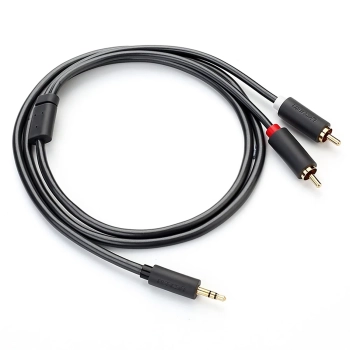  Kabel przewód audio 3.5mm minijack (męski) - 2RCA (męski) 5m - szary - zdj. dodatkowe 3
