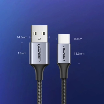  Kabel przewód USB-A - USB-C QC 3.0 3A 0.25m - szary - zdj. dodatkowe 9