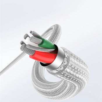  Kabel przewód USB-C - iPhone Lightning MFi 1m - srebrny - zdj. dodatkowe 7