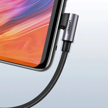  Kabel przewód kątowy USB-A - USB-C 3A 3m - szary - zdj. dodatkowe 6