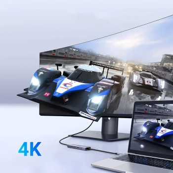  5w1 HUB adapter USB-C - USB-C PD / HDMI / 3x USB-A 3.0 - szary - zdj. dodatkowe 4