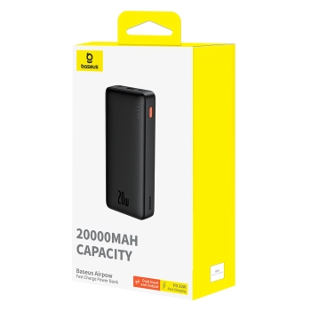  Powerbank 20000mAh Airpow 20W z kablem USB-A - USB-C 50cm - czarny - zdj. dodatkowe 4