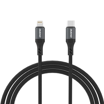 Kabel przewód w oplocie USB-C - iPhone Lightning 30W 1.2m - czarny