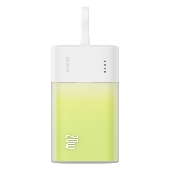 Powerbank Popsicle 5200mAh 20W z kablem Lightning 60W/20V/3A/30cm - biało-zielony