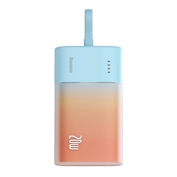 Powerbank Popsicle 5200mAh 20W z kablem Lightning 60W/20V/3A/30cm - niebiesko-pomarańczowy
