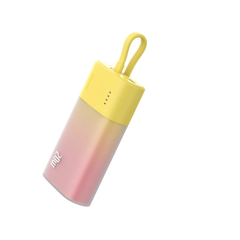  Powerbank Popsicle 5200mAh 20W z kablem Lightning 60W/20V/3A/30cm - zółto-różowy - zdj. dodatkowe 2