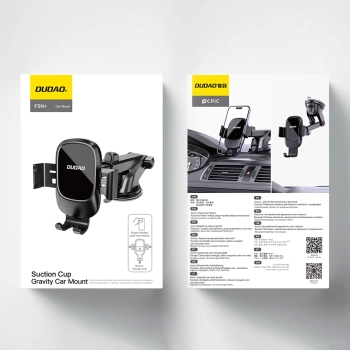  Uchwyt grawitacyjny na smartfona F5N+ z przyssawką na kokpit szybę - czarny - zdj. dodatkowe 6